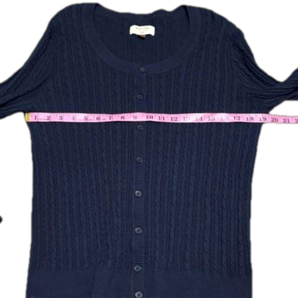 SONOMA LIFESTYLE Cotton Navy Cable Cardigan Button Sweater Women Size PXL/10 - Picture 11 of 13